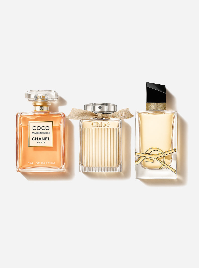 Combo de 3 perfumes Chanel COCO MADEMOISELLE, Yves Saint Laurent LIBRE e CHLOÉ 100ml